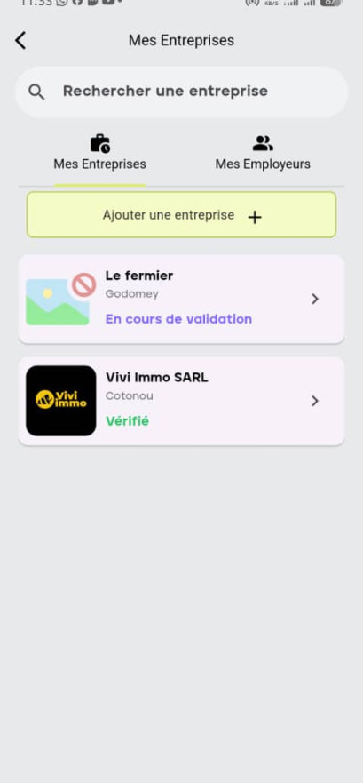 Liste entreprise dev